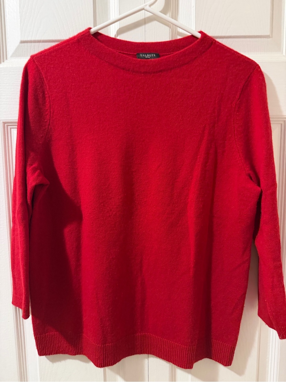 Talbots Red Cashmere Crewneck Pullover Sweater Size XL